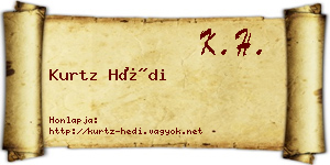 Kurtz Hédi névjegykártya
